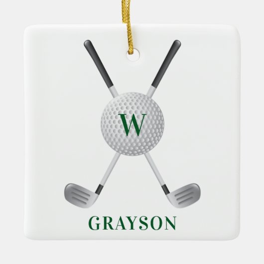 Golf-Monogramm Keramikornament (Vorderseite)