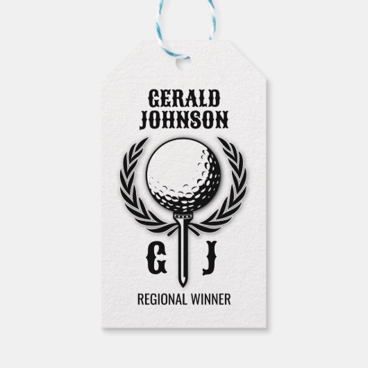 Golf Monogramm mit Kleider-Design Geschenkanhänger (Rückseite)