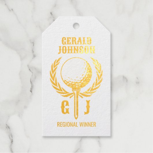 Golf Monogramm mit Kleider-Design Geschenkanhänger (Vorderseite)