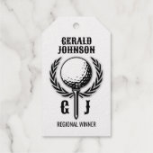 Golf-Monogramm mit Kranz-Design Geschenkanhänger (Rückseite)