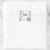 Golf Monogramm Personalisiertes Golf Quadratischer Aufkleber (Tasche)