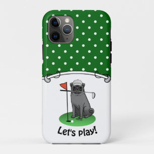 Golf Mops Golf spielen (schwarz) Niedlicher Hund F Case-Mate iPhone Hülle