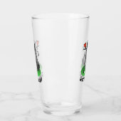 Golf Mops Golf spielen (schwarz) Niedlicher Hund F Glas (Links)