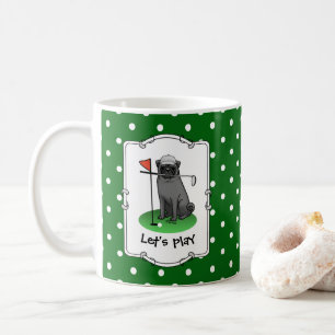 Golf Mops Golf spielen (schwarz) Niedlicher Hund F Kaffeetasse