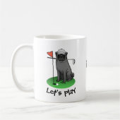 Golf Mops Golf spielen (schwarz) Niedlicher Hund F Kaffeetasse (Links)