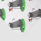 Golf Mops Golf spielen (schwarz) Niedlicher Hund F Seidenpapier (Ausschnitt)