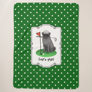 Golf Mops Golf spielen (schwarz) Niedlicher Hund F Sherpadecke