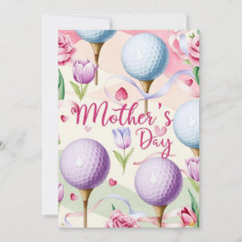 Golf Mother Day mit Ball und Blume für die Mama Feiertagskarte