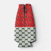 Golf-Motivmuster individuelle Name rot grün Flaschenkühler (Rückseite)