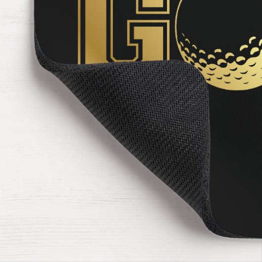 Golf Mouse Pad in Schwarz und Gold Mousepad (Ecke)