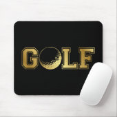 Golf Mouse Pad in Schwarz und Gold Mousepad (Mit Mouse)