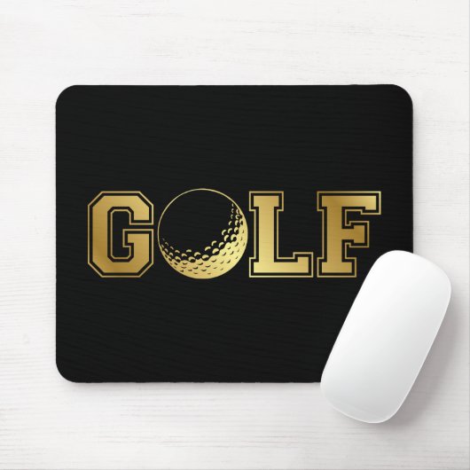 Golf Mouse Pad in Schwarz und Gold Mousepad (Mit Mouse)