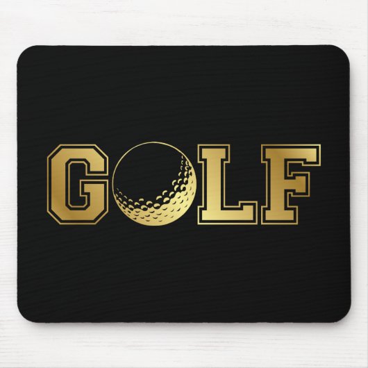 Golf Mouse Pad in Schwarz und Gold Mousepad (Vorne)