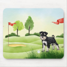 Golf Mouse Pad mit Schnauzer