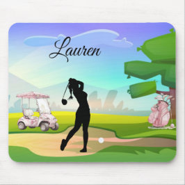 Golf Mousepad mit Golfer Swinging