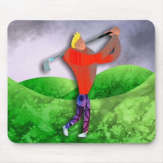 Golf Mousepad mit Golfer Swinging (Vorne)