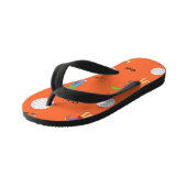 Golf-Muster in Orange Kinderbadesandalen (Schrägansicht)