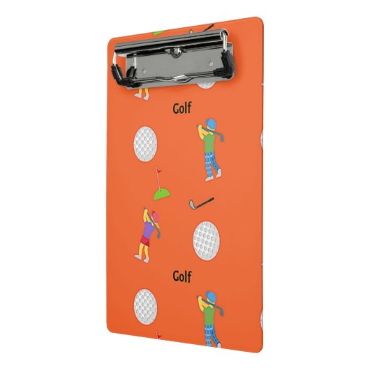 Golf-Muster in Orange Mini Klemmbrett (Gewinkelt2)
