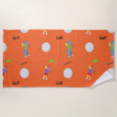 Golf-Muster in Orange Strandtuch (Vorderseite)