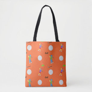 Golf-Muster in Orange Tasche