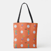 Golf-Muster in Orange Tasche (Rückseite)