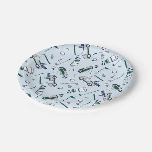 Golf-Muster-Papierteller Pappteller (Schrägansicht)