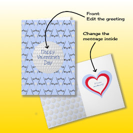 Golf Muster Sondertext Blau Valentinstag Karte