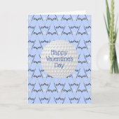 Golf Muster Sondertext Blau Valentinstag Karte (Vorderseite)