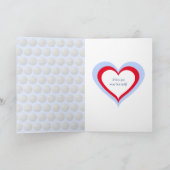Golf Muster Sondertext Blau Valentinstag Karte (Innenseite)