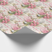 Golf Muttertag mit Golfball und Blumen Geschenkpapier (Ecke)