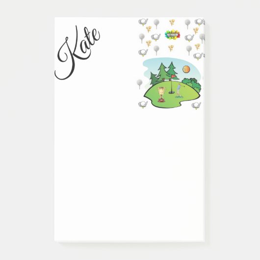 Golf nach dem Mitnehmen Post-it Klebezettel (Vorderseite)