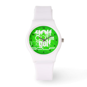 Golf; Neon Green Stripes. Armbanduhr