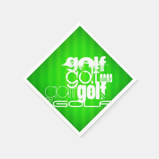 Golf; Neon Green Stripes. Serviette (Ecke)
