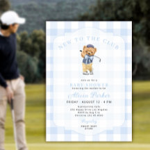 Golf-Neuling im Club blau kariert Baby-Junge-Showe