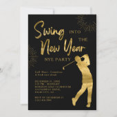 Golf New Years Eve Party Golf Theme Black and Gold (Vorderseite)