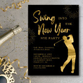 Golf New Years Eve Party Golf Theme Black and Gold