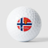 Golf Norwegen & Norwegische Flagge / Golf Ball (Vorderseite)