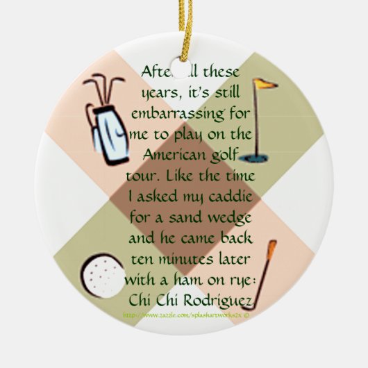 "Golf Nut Ornament" Keramikornament (Vorne)