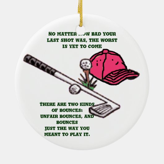 "Golf Nut Ornament" Keramikornament (Hinten)