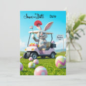 Golf Oaster Save the Date Einladung - Bunny (Stehend Vorderseite)