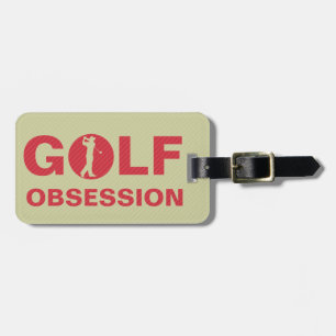 Golf Obsession Red Khaki Personalisiert Bag Tag Gepäckanhänger