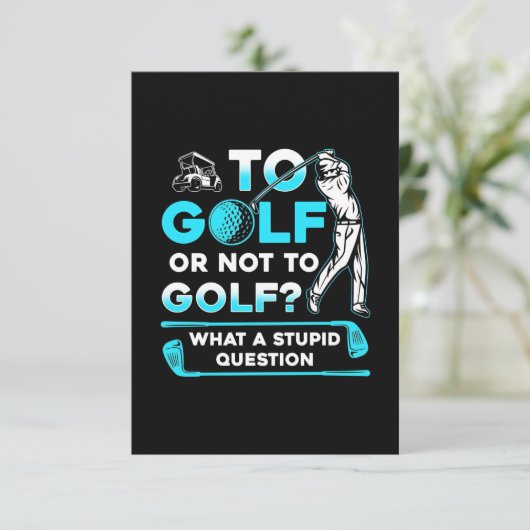 Golf oder Golf nicht RSVP Karte (Stehend Vorderseite)