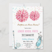 Golf- oder Pom-Pom-Geschlecht-Enthüllungs-Einladun Einladung (Vorderseite)