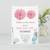 Golf- oder Pom-Pom-Geschlecht-Enthüllungs-Einladun Einladung (Stehend Vorderseite)