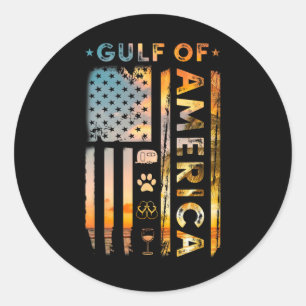 Golf of America American Flag Summer Beach Cam Runder Aufkleber