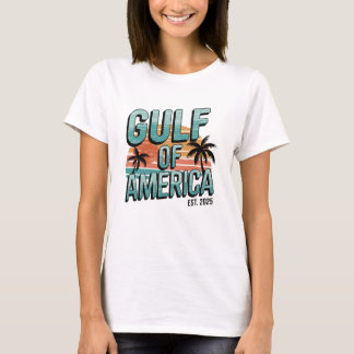 Golf of America Retro Beach Sunset Design EST 2025 T-Shirt