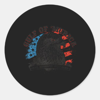 Golf of Merica Patriotic Eagle Gulf of US America Runder Aufkleber