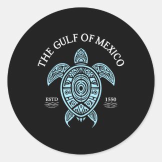 Golf of Mexico Schildkröten-Grafik Runder Aufkleber