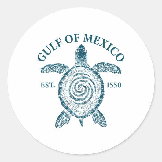Golf of Mexico Turtle Runder Aufkleber (Vorderseite)