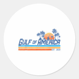 Golf of US America 2025 USA Patriotic Retro Vintag Runder Aufkleber